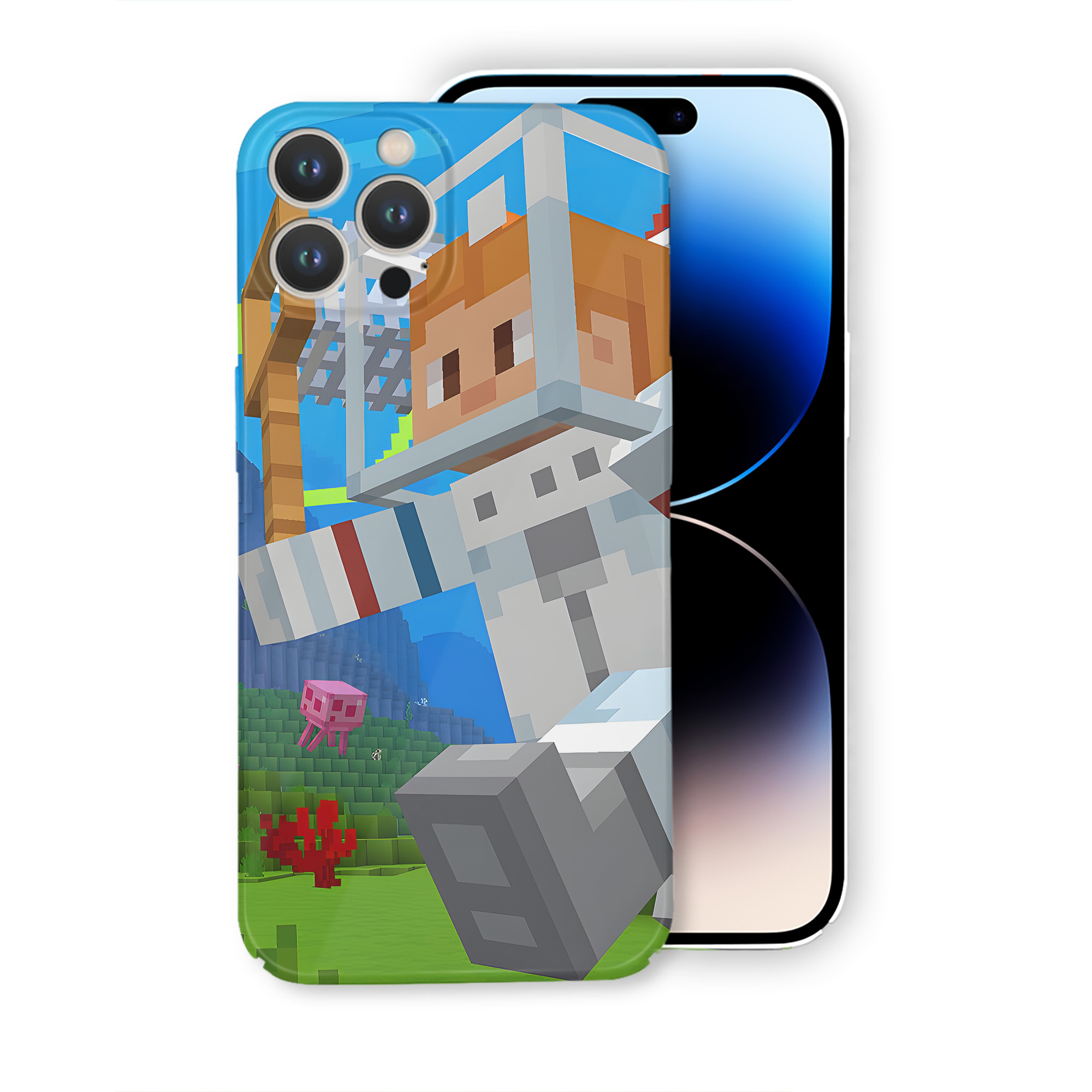 （画像用） マインクラフト ブロックの世界 Minecraft MC Block world 【iPhone 14シリーズ対応】ハードケース